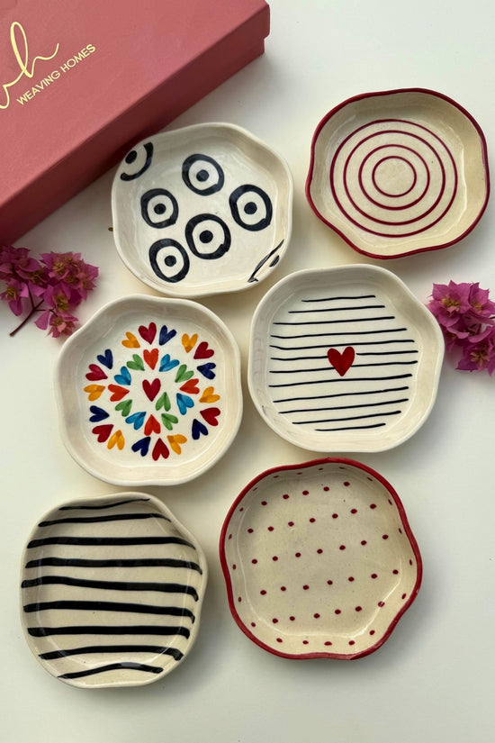 handmade Set of 6 Artful Dessert plate (for the price of 5)