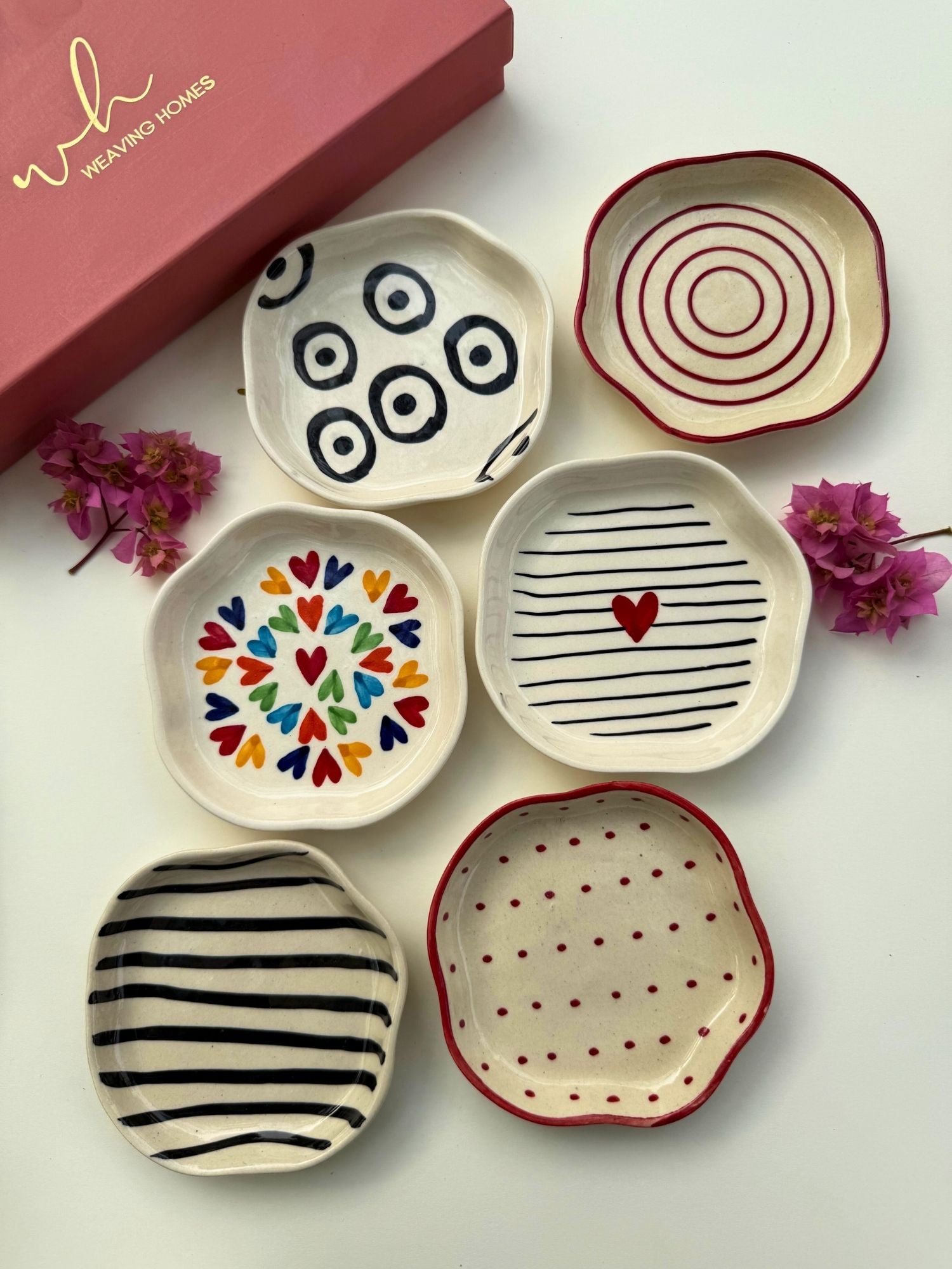 handmade Set of 6 Artful Dessert plate (for the price of 5)