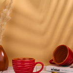 Handmade ceramic red cup