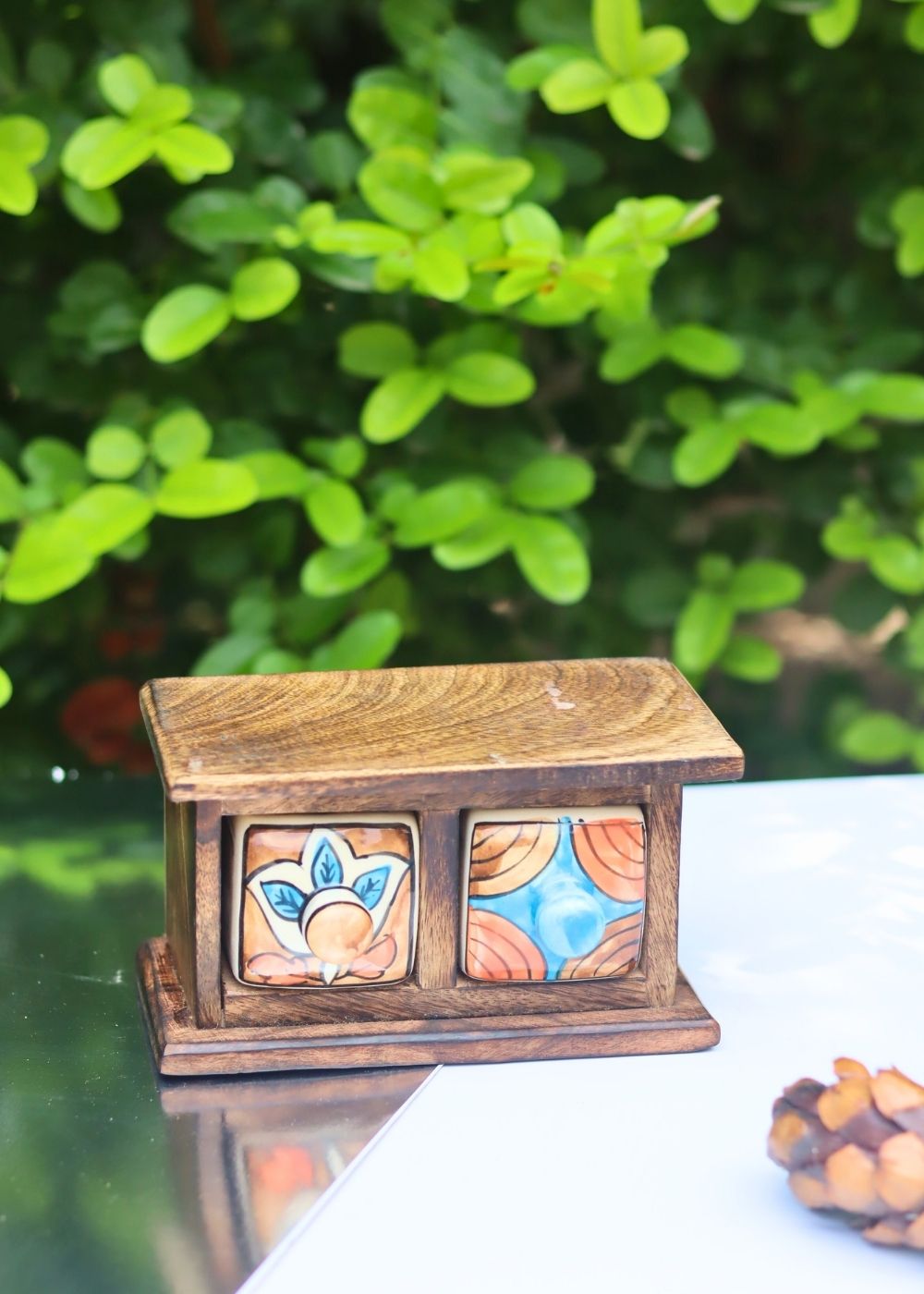 Wooden Decor Drawer – Rustic Glow handmade in India