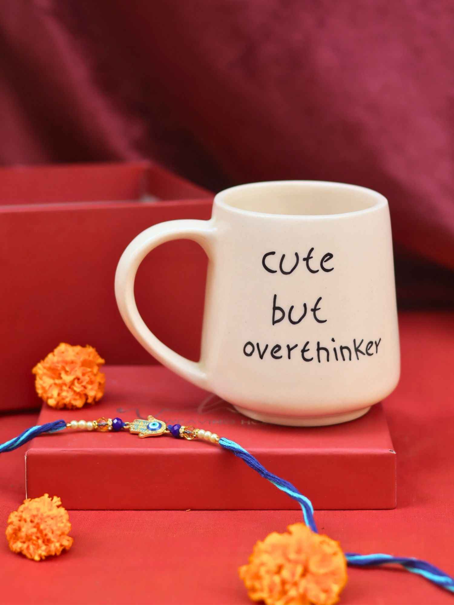 Cute but overthinker Mug rakhi Gift Box