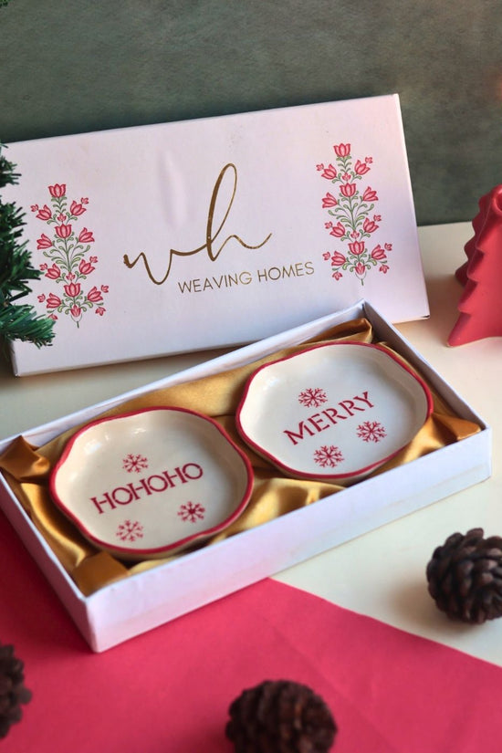 Merry & HOHOHO Handmade Dessert plate in a Gift Box with premium quality material