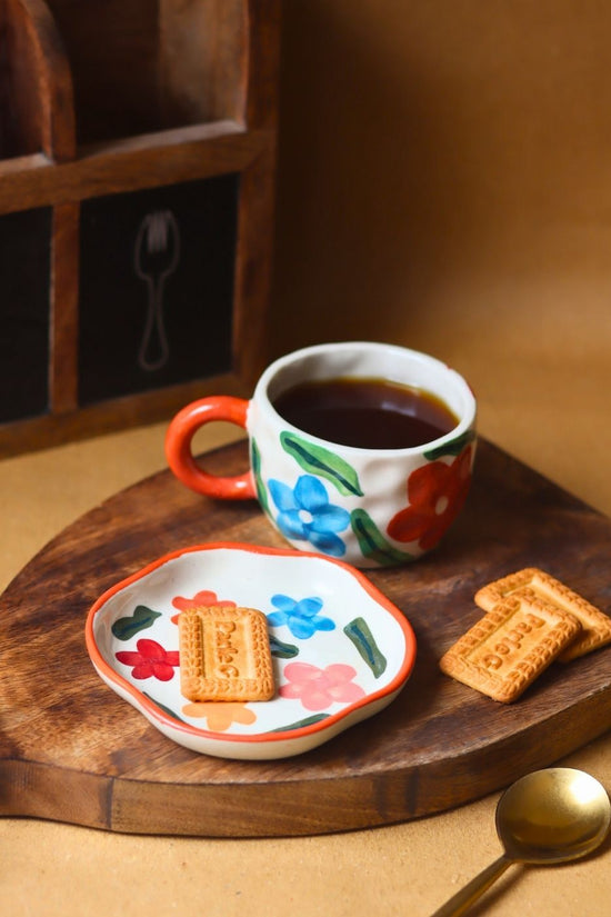 Brightday Mug & Handmade dessert Plate handmade in india