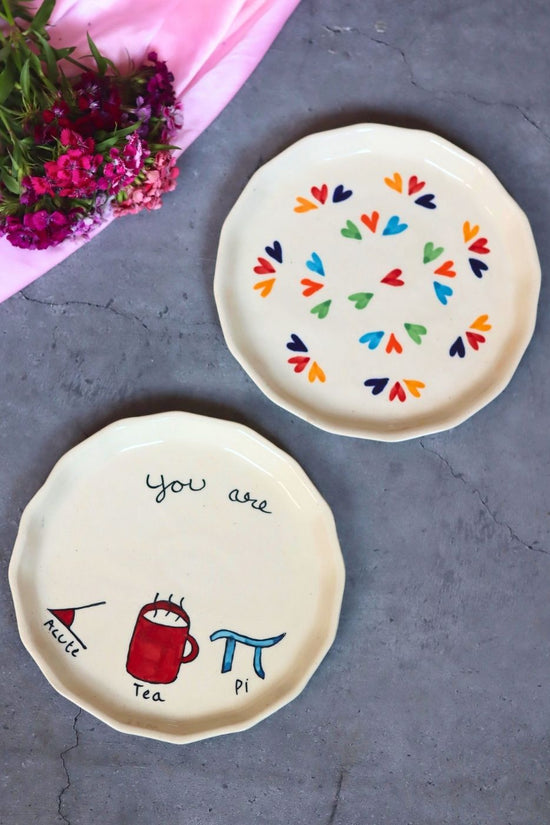 LoveisLove & Cutie Pie Snack Plate handmade in India