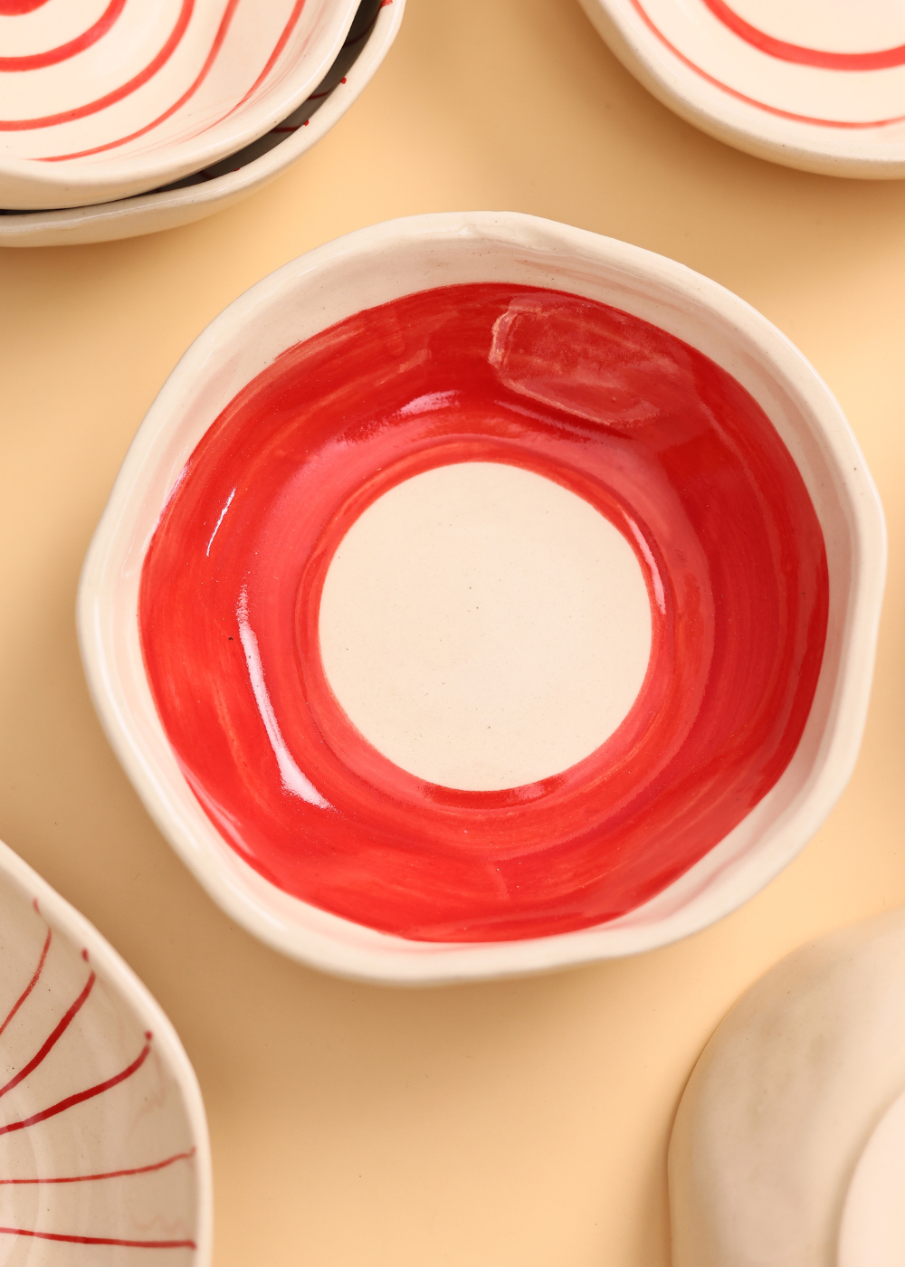 Red and White Bowls 