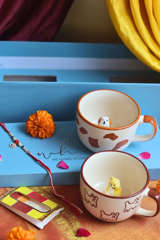 Dog & OG Cat Mug rakhi Gift Box handmade in India