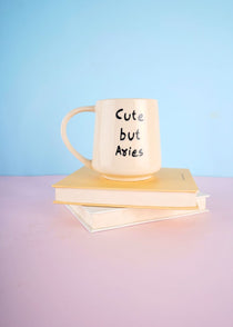 handmade cute but aries mug