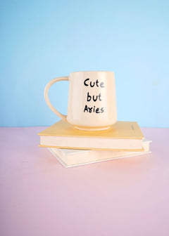 handmade cute but aries mug