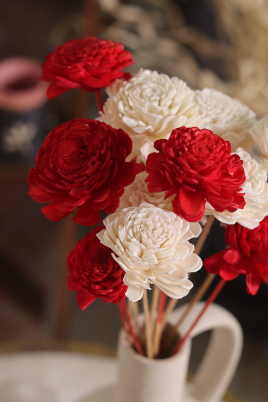 Red & White Roses Bunch