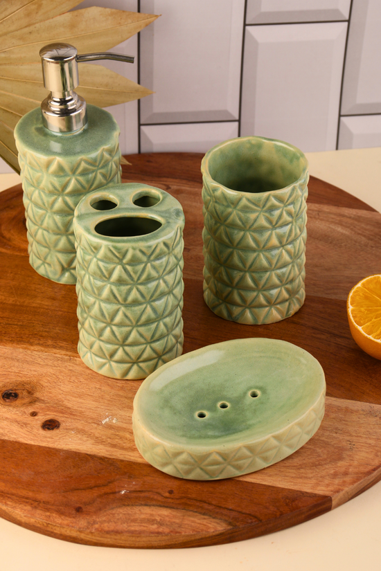 handmade nature's green bathroom set of 4 combo