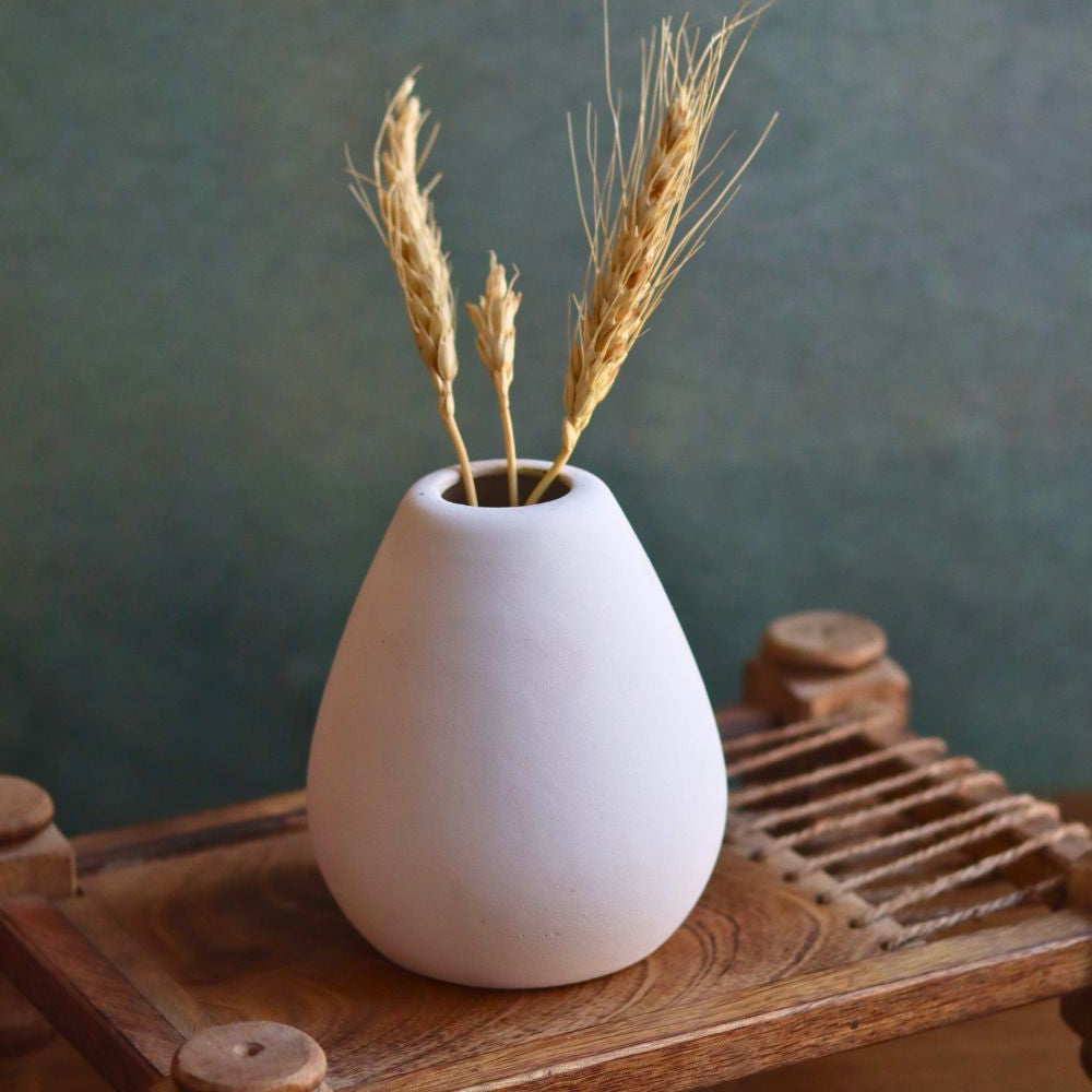 handmade esoteric vase tall - white 