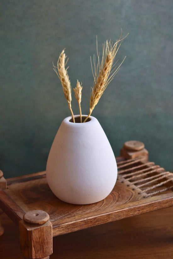handmade esoteric vase tall - white 