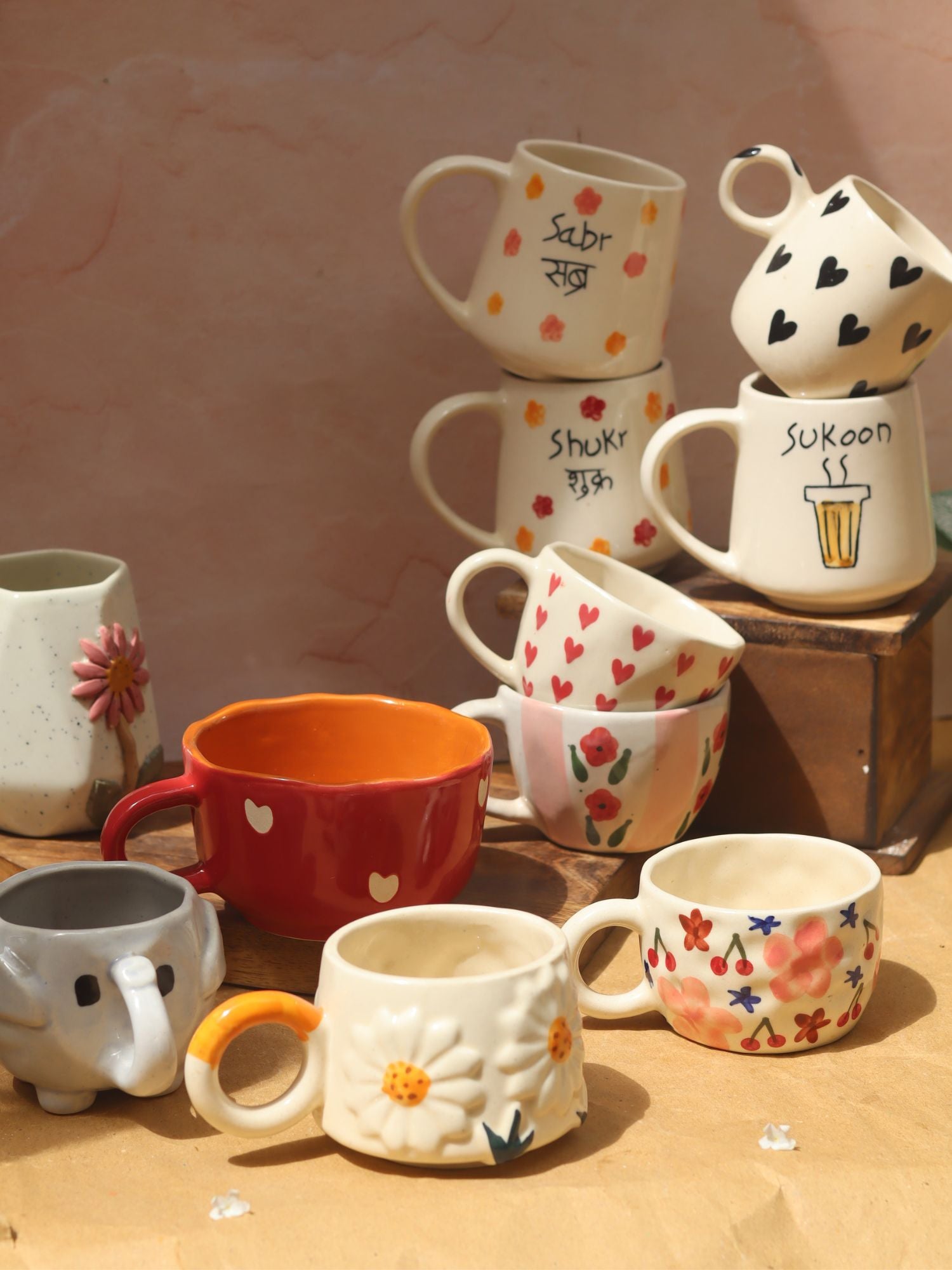 Set of 10 Moment Mugs (for the price of 7) handmade in India