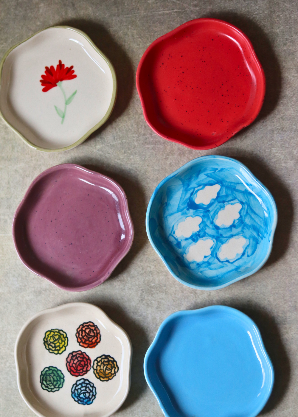 colorful dessert plate handmade in india