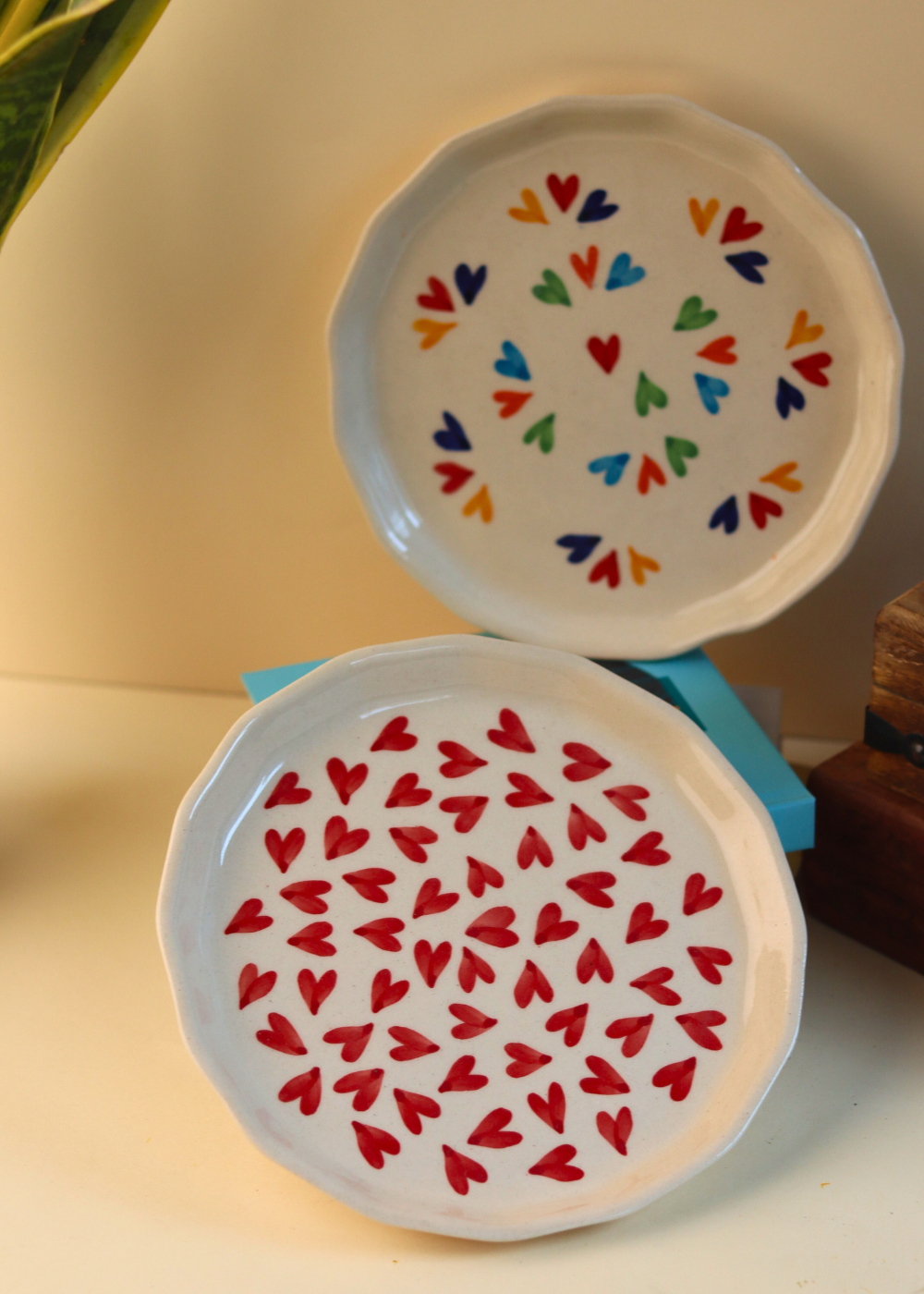 handmade snack plate set of two combo