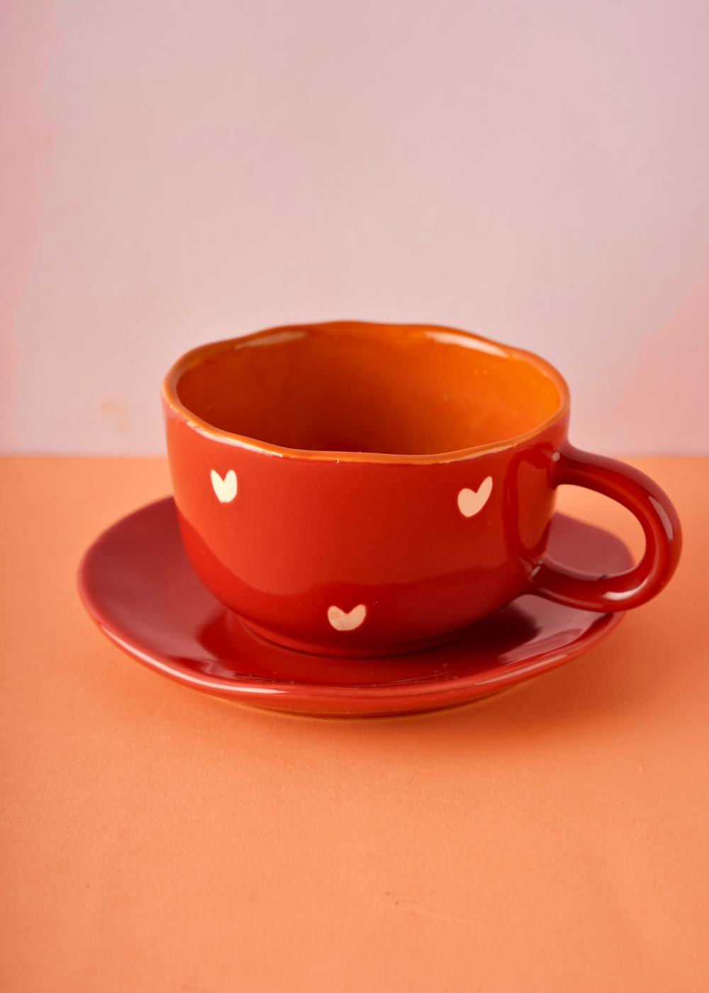 handmade cupid cup & handmade dessert plate 