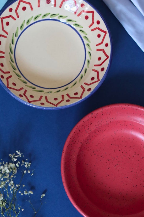 Indie & Deep Red Pasta plate