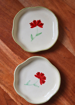 Handmade dessert plate floral design