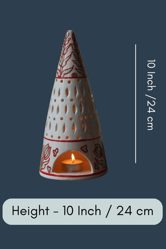 White Christmas Tree Tea Light Diffuser