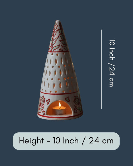 White Christmas Tree Tea Light Diffuser
