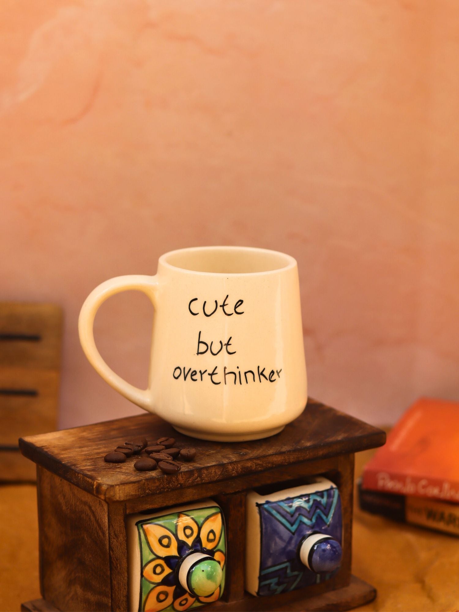 Cute but overthinker Mug made by ceramic