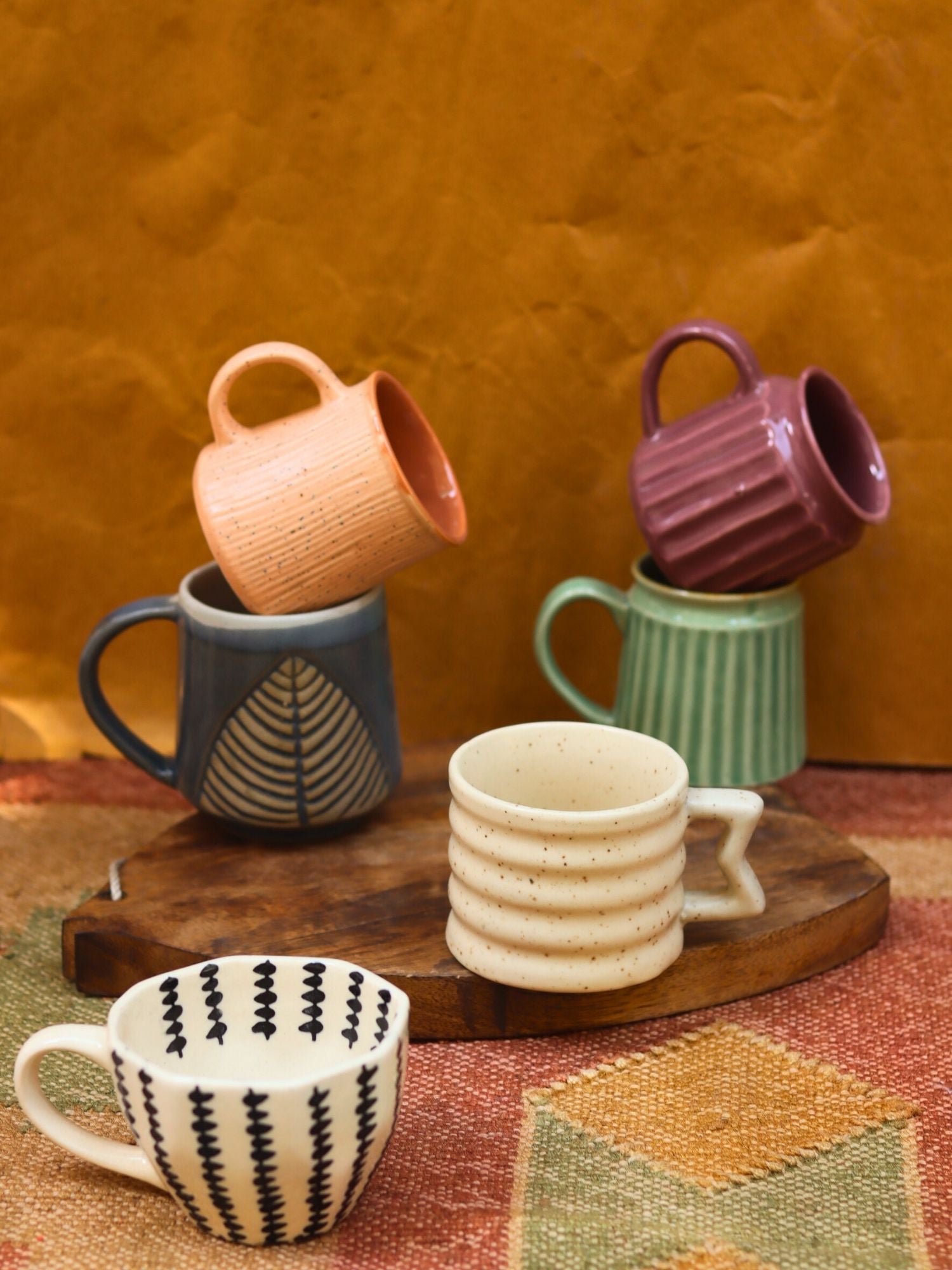 Set of 6 Sip Story Mug combo (for the price of 5) handmade in India