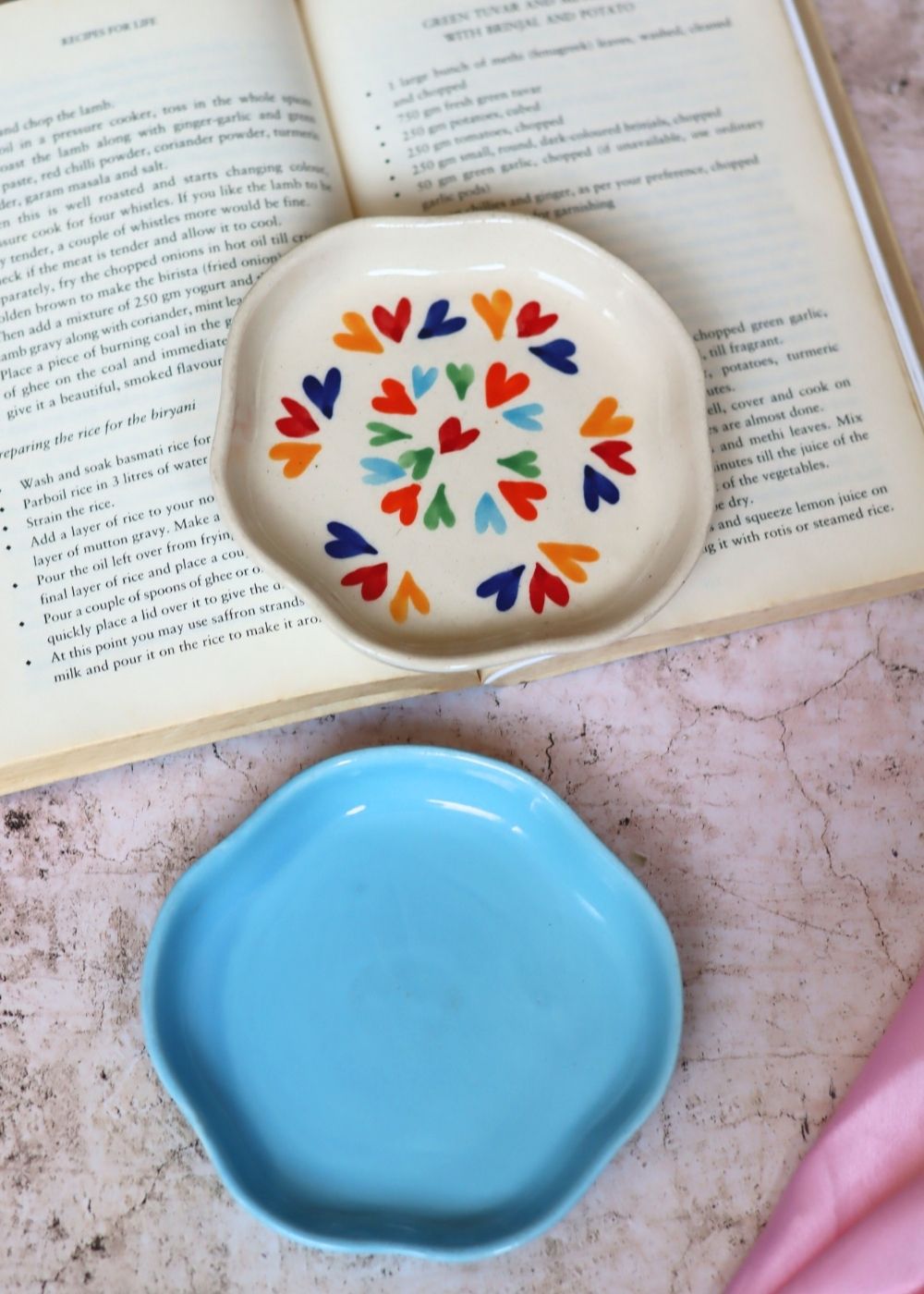 LoveisLove & Ocean Blue Handmade Dessert Plate with premium quality material