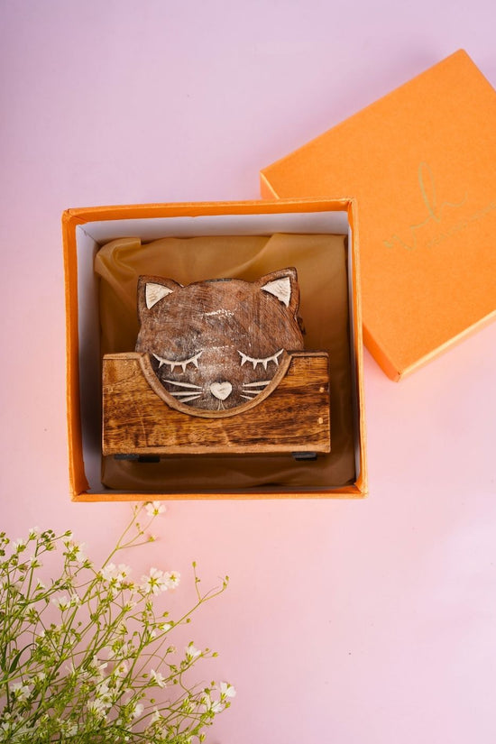 cat coaster handmade in india