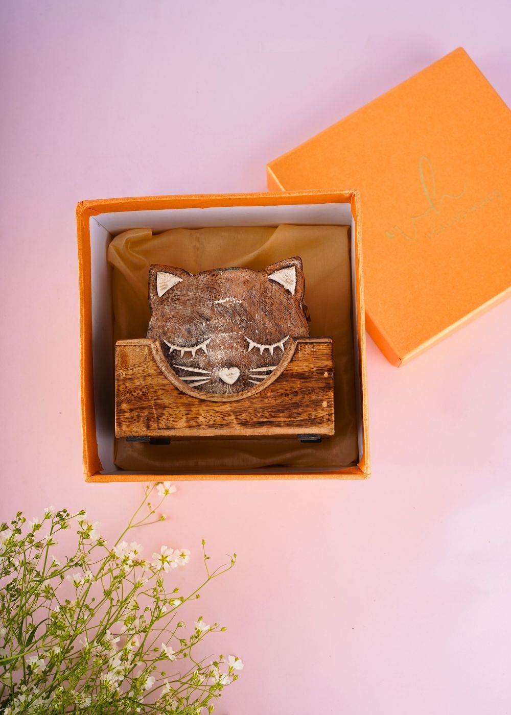cat coaster handmade in india