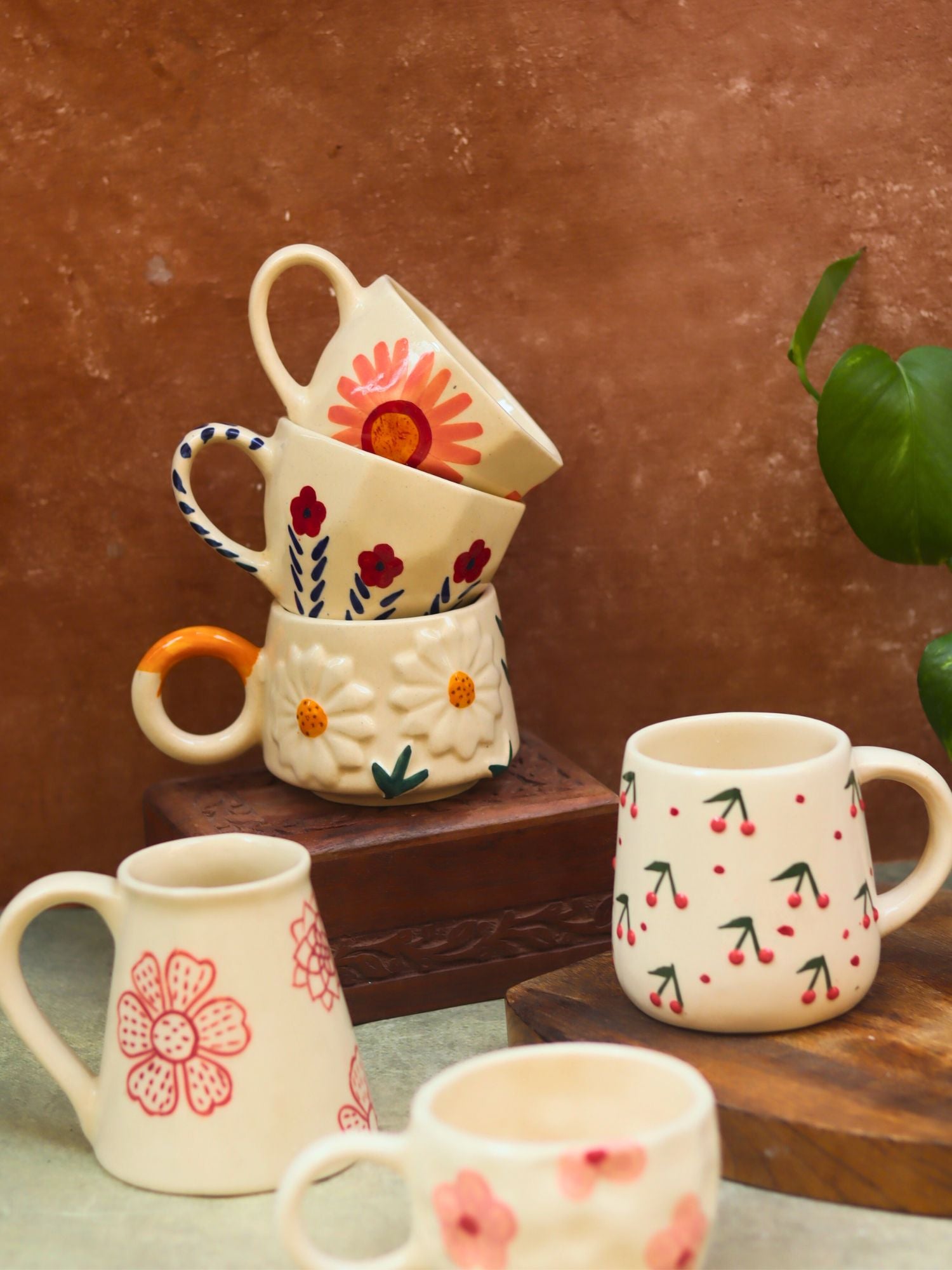 Set of 6 Sip & Shine Mugs Combo (for the price of 5) handmade in India
