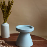 Sky Blue Pillar Candle Holder - Small handmade in india