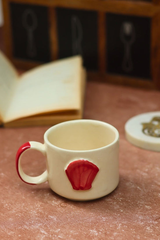 Red Shell Mug handmade in India