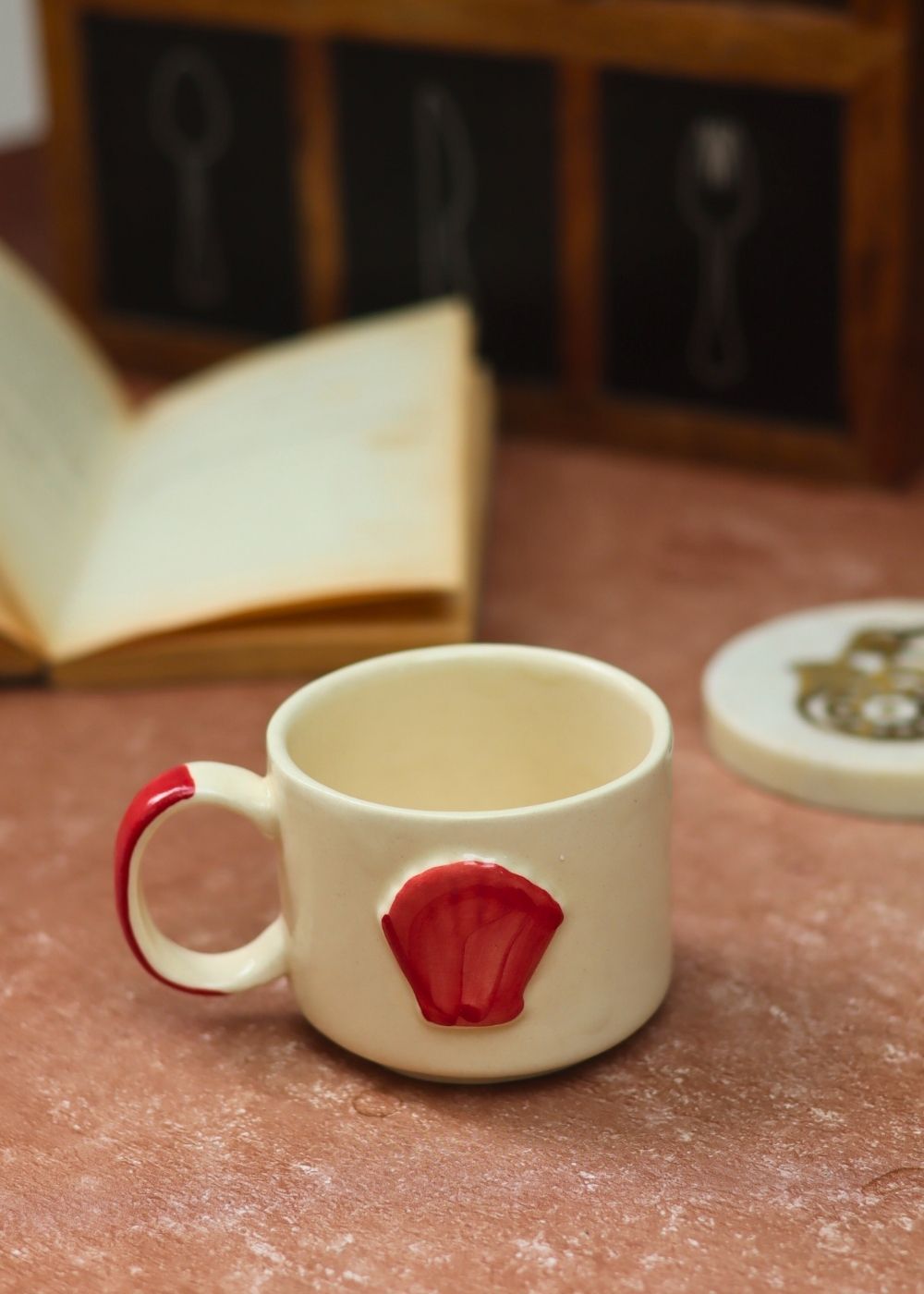 Red Shell Mug handmade in India