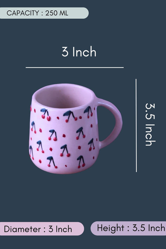 Cherry Embrossed Mug with size & fit