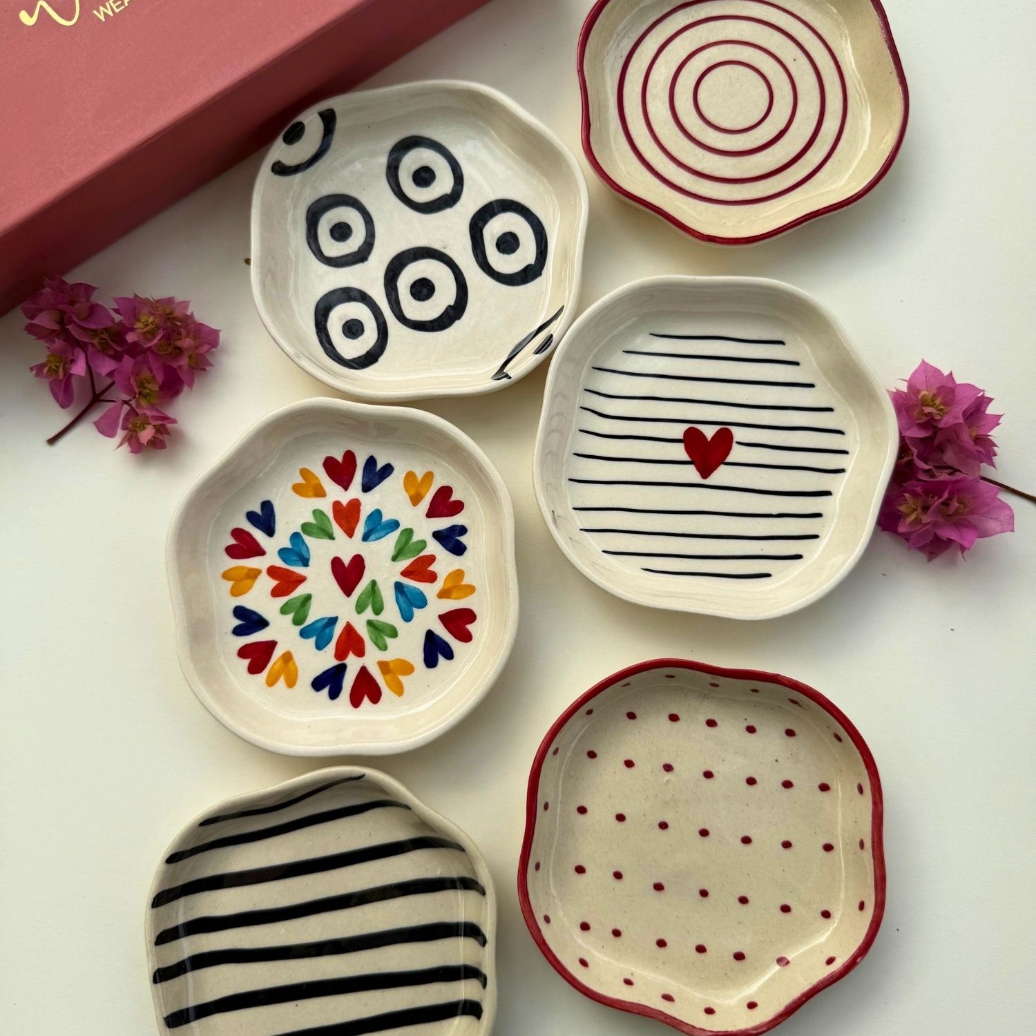 Set of 6 Artful Dessert plate (for the price of 5) made by ceramic