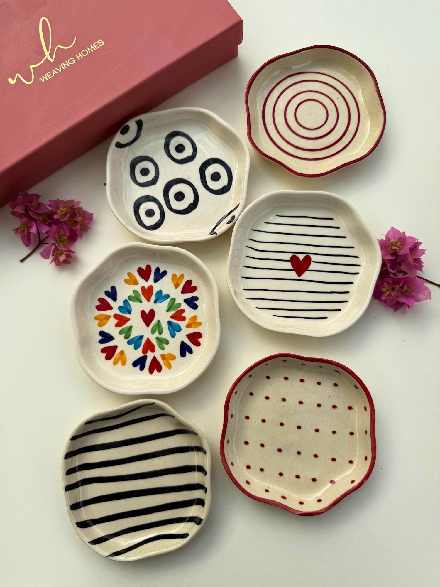 Set of 6 Artful Dessert plate (for the price of 5) made by ceramic