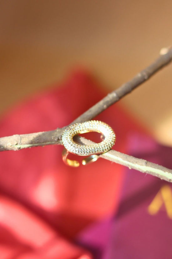 Serene Oval Ring - Gold handmade in india