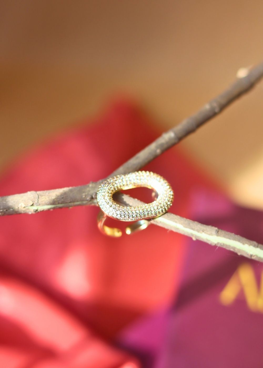 Serene Oval Ring - Gold handmade in india