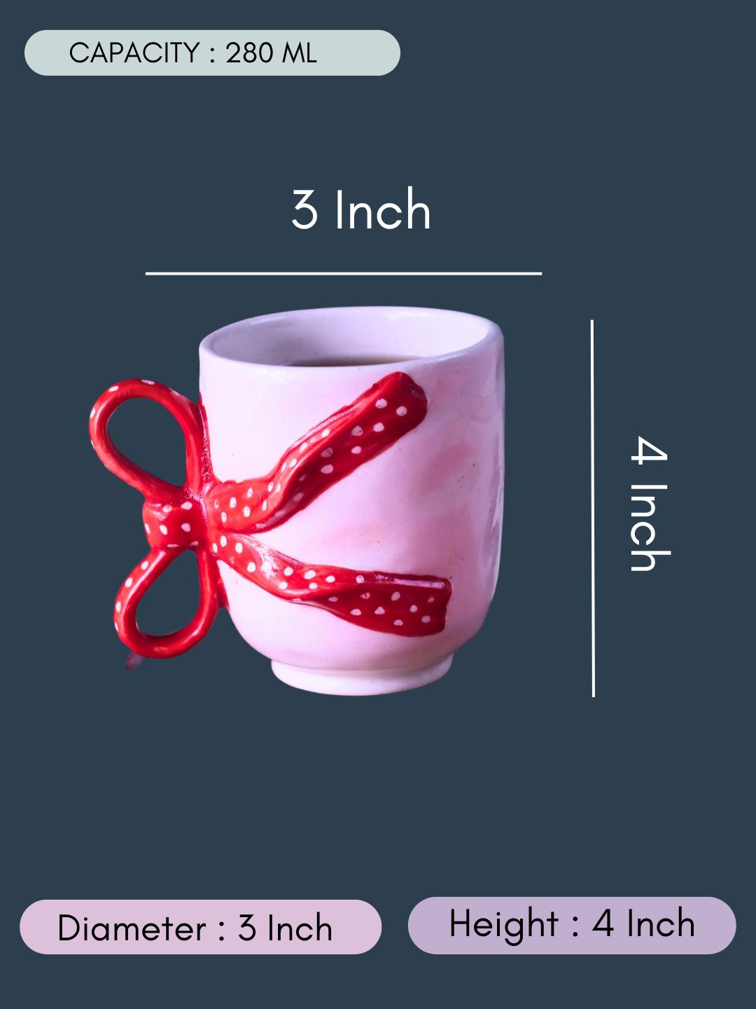 Pinteresty Bow Mug size & fit