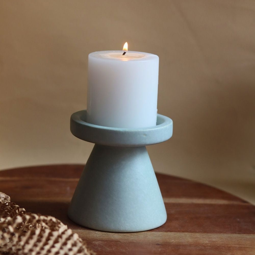 Sky Blue Pillar Candle Holder - Small with premium quality material