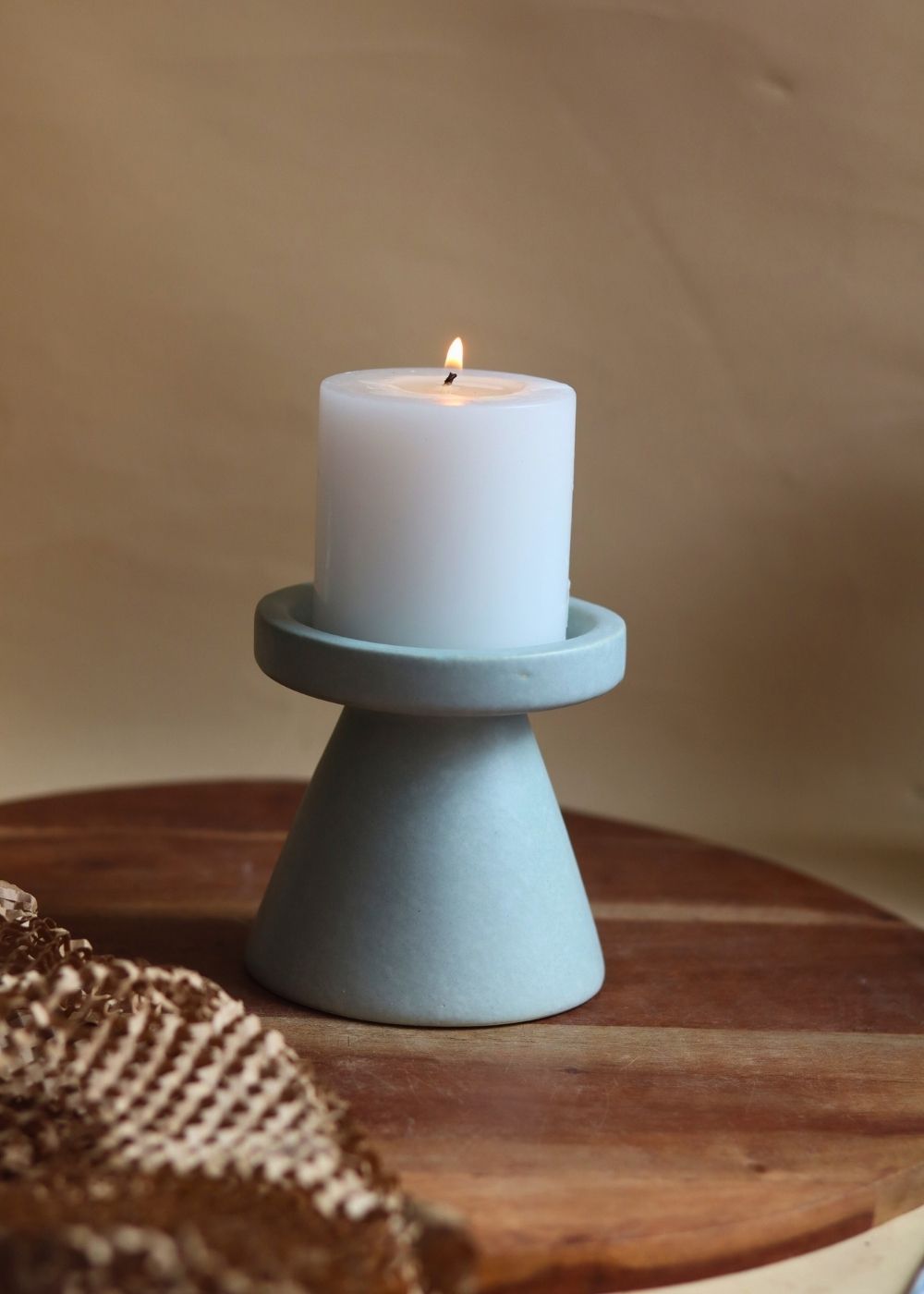 Sky Blue Pillar Candle Holder - Small with premium quality material