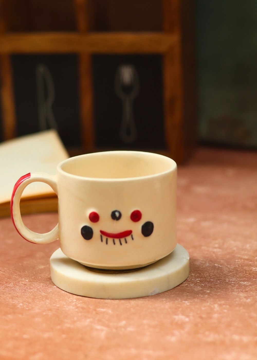 handmade Quirky face mug