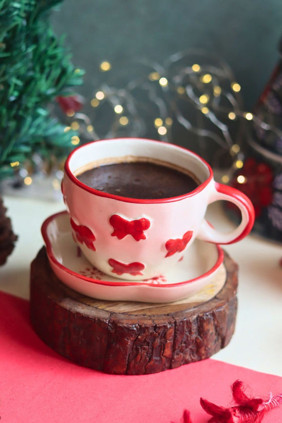 Bow Mug & HOHOHO Handmade Dessert Plate with premium quality material