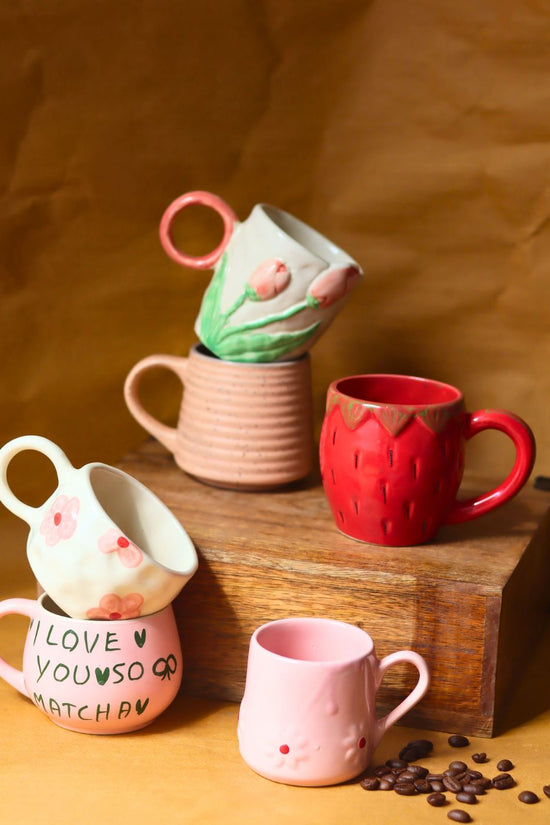 handmade Set of 6 Morning Mood Mugs combo (for the price of 5)