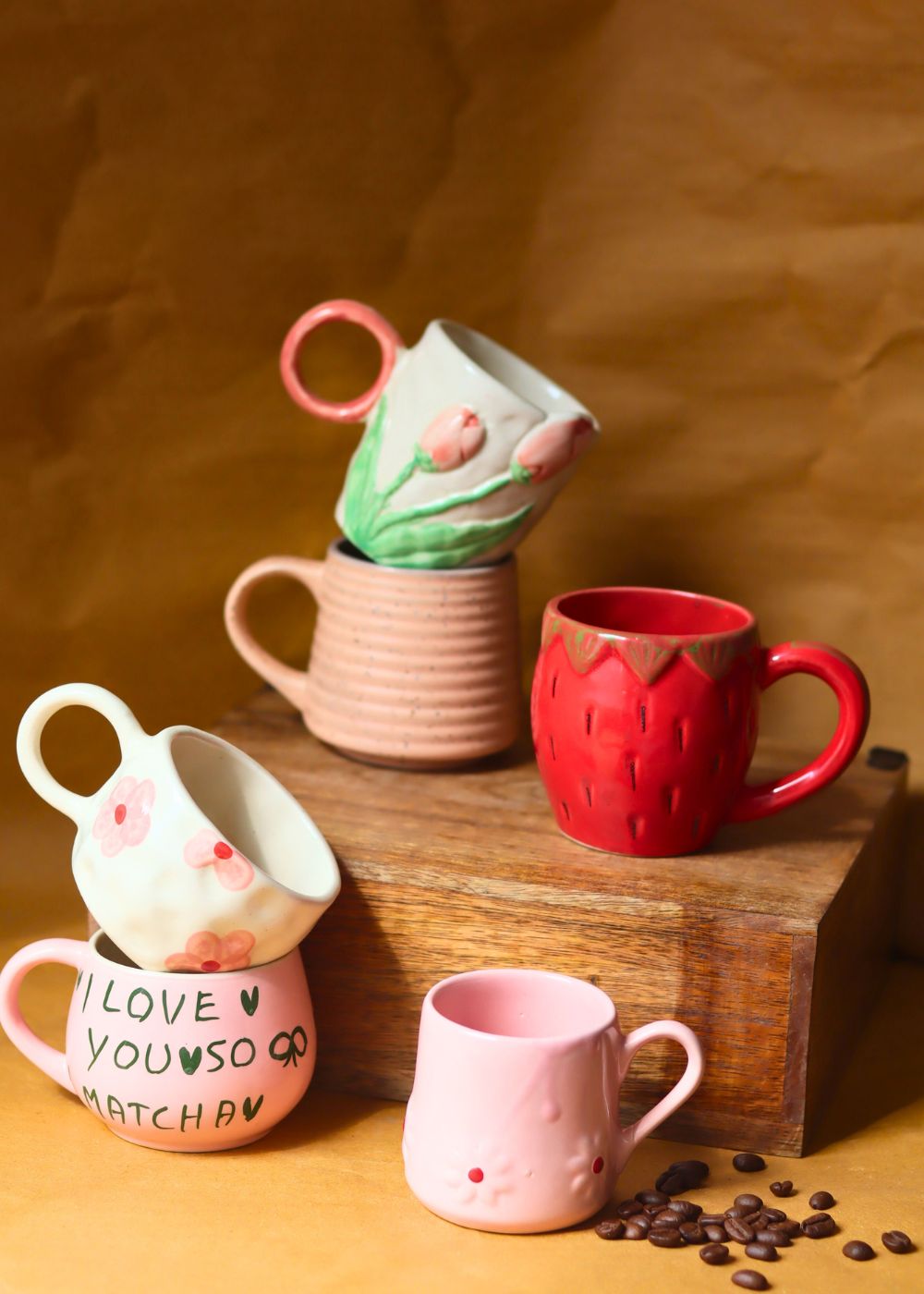 handmade Set of 6 Morning Mood Mugs combo (for the price of 5)