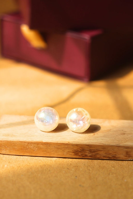 Round Statement Pearl Earrings handmade in India