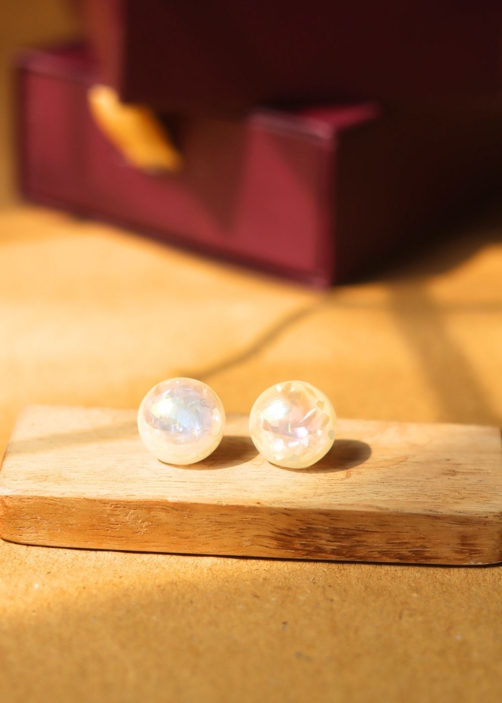 Round Statement Pearl Earrings handmade in India