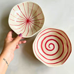 handmade Red & white Bowls Set 