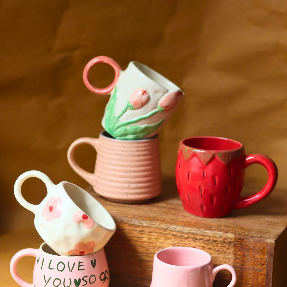 Set of 6 Morning Mood Mugs combo (for the price of 5) made by ceramic