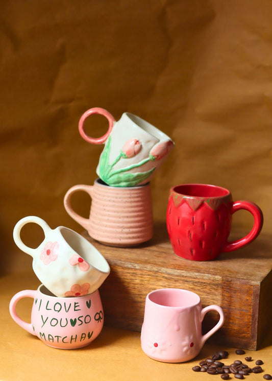 Set of 6 Morning Mood Mugs combo (for the price of 5) made by ceramic